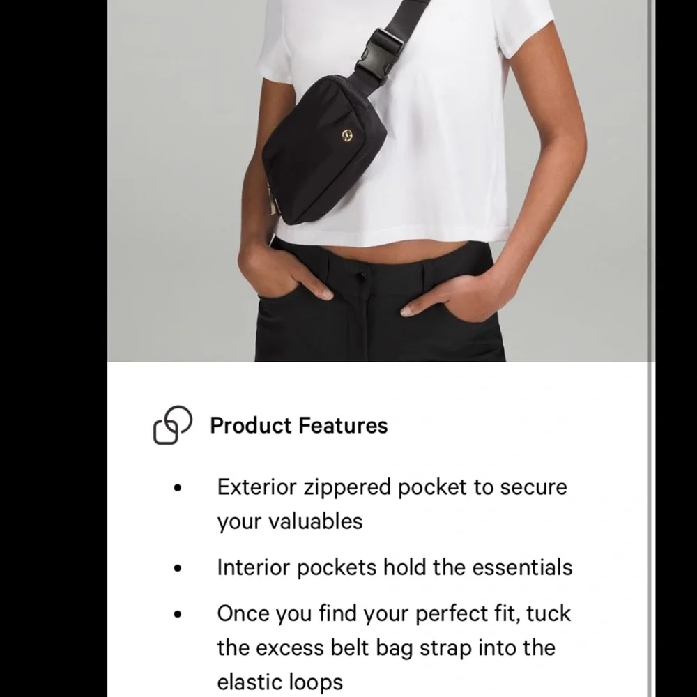 NWT NEW Rare Lululemon Everywhere Belt Bag  Black/Gold w/proof of purchase! - Picture 10 of 11